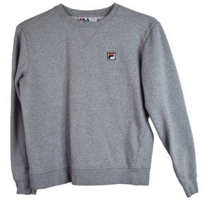 Fila Sweater S Womens Vintage Gray Pullover Long Sleeve Cotton Blend 90s 80s